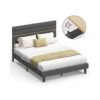 King Bed frame with adjustable upholstered headboard