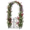 Heavy-duty Metal Garden Arbor with Lockable Gate and Base Plates