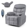 Recliner Chair with Massage and Heat Nursery Rocking Chair with 360° Swivel Function-Grey