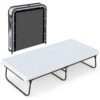 Cot Size Folding Bed with Mattress Heavy-Duty Metal Frame