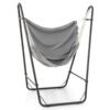 Hammock Chair with Stand and Side Pocket for Living Room Patio and Yard-Grey