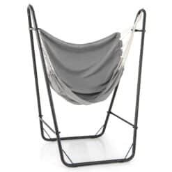 Hammock Chair with Stand and Side Pocket for Living Room Patio and Yard-Grey