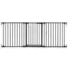 Baby Gate for Stairs Doorways 3-Panel Hardware-Mounted Safety Pet Gate-Black