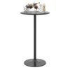 Round Bar Table with Adjustable Height and Metal Base Set of 1-Black