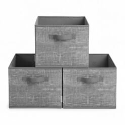 Set of 3 Fabric Storage Bins, Foldable Closet Organizer with 2 Handles