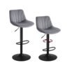 Adjustable swivel bar stools with backrests and footrest Slate Grey