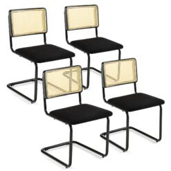 4 Pieces Mid-Century Modern Dining Chair with Cantilever Design