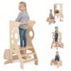 2 in 1 Wooden Standing Tower with Removable Safety Bars