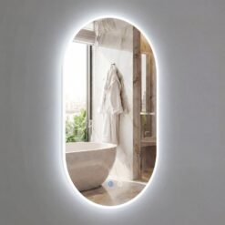 80 x 50 CM Lighted Mirror for Bathroom Wall Backlit Shatterproof Mirror