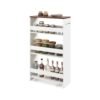 4-Tier Slim Storage Cart with Open Shelves for Kitchen-Rustic Brown