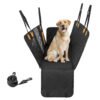 Waterproof Dog Car Seat Cover for Back Seat with Mesh Windows-Black
