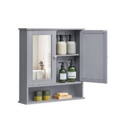 Bathroom Cabinet with Mirror 13 x 56.5 x 58.5 cm Dove Grey