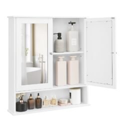 Bathroom Cabinet with Mirror 13 x 56.5 x 58.5 cm White
