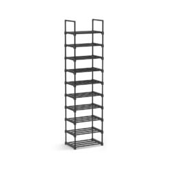 Shoe Rack 10-Tier Metal Shoe Storage Organiser 30 x 45 x 174 cm Black
