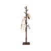 Coat Rack Solid Wood Coat Stand with 8 Hooks for Coats Dark Walnut