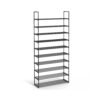 Shoe Rack 10-Tier Metal Shoe Storage Organiser 30 x 92 x 174 cm Black