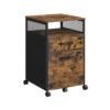 Filing Cabinet Mobile File Cabinet with 2 Lockable Drawers Rustic Brown and Ink Black
