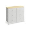 Chest of Drawers 6 Fabric Drawers with Metal Frame White and Oak
