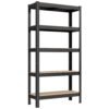 5-Tier Shelving Unit with 650 kg Capacity Black