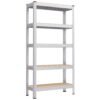 5-Tier Shelving Unit with 650 kg Capacity Silver