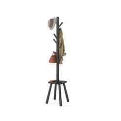 Coat Rack Stand Free Standing Hall Tree with 8 Hooks 170.5 cm Tall Natural Beige