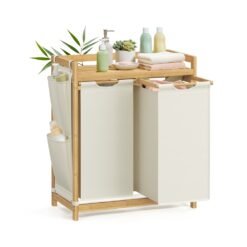 Laundry Basket with 2 Compartments 63 x 33 x 78 cm