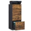 File Cabinet Filing Cabinet for Home Offic with 3 Lockable Drawers Rustic Brown and Ink Black