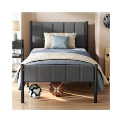 Single Bed Frame 90 x 190 cm 250 kg Weight Capacity Slate Grey