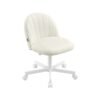 Office Chair Swivel Makeup Vanity Desk Chair Teddy Fleece Cream White
