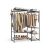Open Wardrobe Clothing Rack with 7 Shelves Black