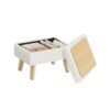 Storage Ottoman Foot Stool 30 x 40 x 29 cm Cream White