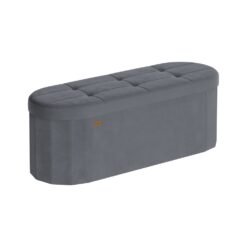 Storage Ottoman Bench Storage Chest 110 L Capacity 38 x 110 x 38 cm Slate Grey
