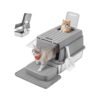 Stainless Steel Cat Litter Box with Flip Lid 2 Doors for Cats up to 15 kg Dove Grey