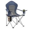 Folding Outdoor Chair with Wide Seat and High Back Blue and Grey
