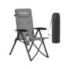 Reclining Camping Chair with Padded Seat and Cup Holder Grey