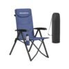 Reclining Camping Chair with Padded Seat and Cup Holder Blue