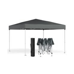 3m x 3m Pop Up Gazebo for Garden and Patio with UV Protection Dark Grey