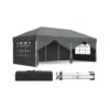 3m x 6m Pop Up Gazebo with 6 Sides for Garden and Patio with UV Protection Dark Grey