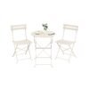 Folding Outdoor Bistro Set with Table and 2 Chairs for Balcony and Garden Cappuccino Beige