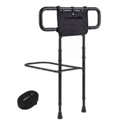 Foldable Bed Rail for Seniors Bed Rail for Elderly Adults Safety with Adjustable Width and Height-Black