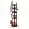 Jewelry Organizer Stand 360° Rotating Floor Jewelry Storage Rack Free Standing Jewelry Display Tower-Rustic Brown