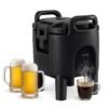 Insulated Beverage Dispenser with Handles and Two-Stage Faucet-Black