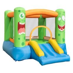 Inflatable Bounce House 2-in-1 Monster Themed Kids Bouncer with Slide (without Blower)