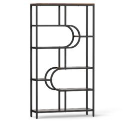 8-Tier Bookshelf Tall Etagere Bookcase with Open Storage Shelves-Brown