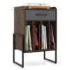 Record Player Stand Turntable Stand with Drawer and Record Holder-Brown
