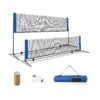 Portable Badminton Net with Poles and Carrying Bag for Lawn-Blue