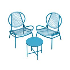 3-Piece Garden Bistro Set Lake Blue