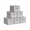 40 x 30 x 25 cm Set of 6 Foldable Storage Organiser Boxes with Lids Dove Grey
