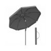 1.8m Garden Parasol with 30° Tilt in 2 Directions and Portable Carry Bag Grey