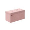 38 x 76 x 38 cm Foldable Storage Ottoman Bench Jelly Pink